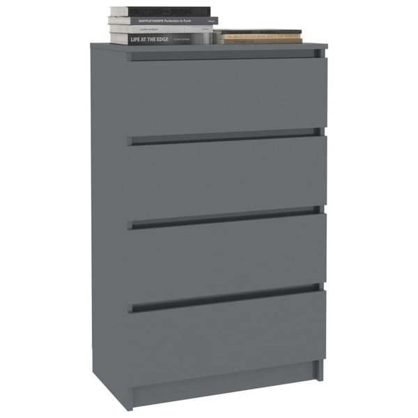 

sideboard high gloss grey 60x35x98.5 cm chipboard living room furniture