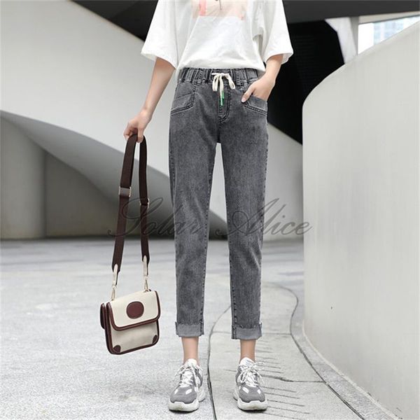 

women's jeans for spring / summer 2021 high waist ankle length harlan thin all-match loose, Blue