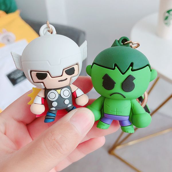 

iron man keychain man anime key chain pvc women key ring chain for pants kids holder zinc alloy brelok marvel, Silver