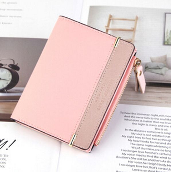 

new fashion ladies wallet short spliced women's money clips, Black