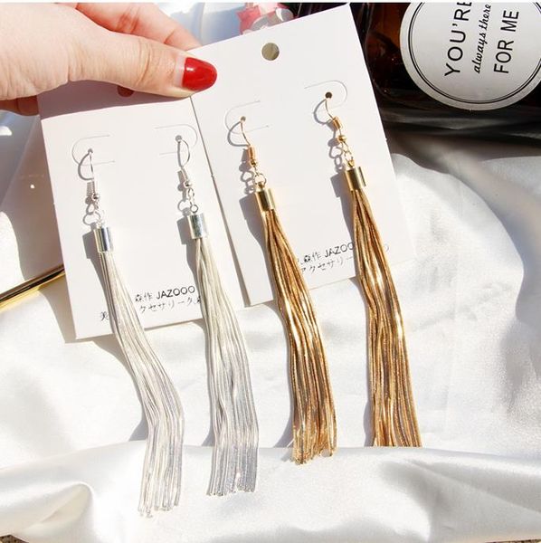 

long sweet tassel earrings 2019 new wave small literary fan chic sweet girl earrings, Silver