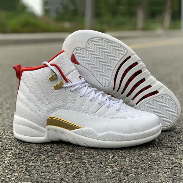

2019 new 12s xii whtie red mens basketball shoes qualtiy outdoor trainer sports sneakers size us7-13