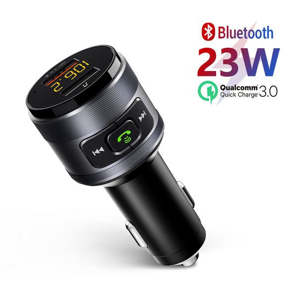 

meeker car kit wireless bluetooth 4.2 fm transmitte qc3.0 dual usb ports quick charge mp3 music player usb charger handsfree