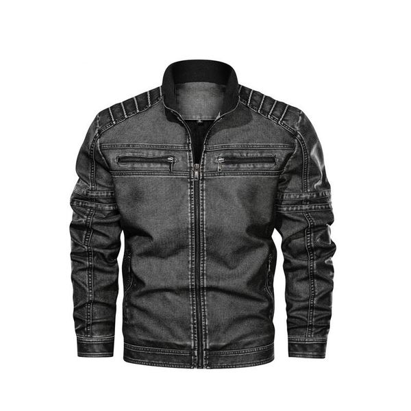 

mens designer leather jackets fashion pu vintage luxury jacket new arrival streetwear leather jacket with zipper clothing, Black