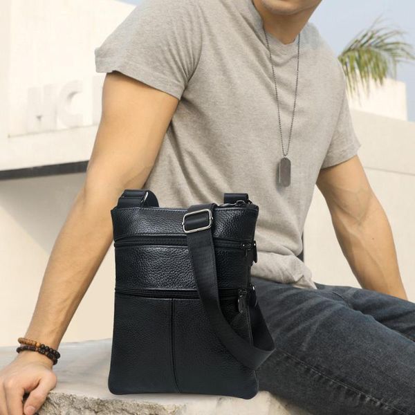 

genuine leather men business briefcase office handbag vintage cowhide casual bag messenger shoulder bag postman male