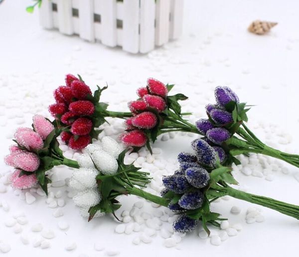 

мини искусственные ягоды мини поддельные фрукты красочные ягоды букет рождественские украшения diy вишня букет для партии