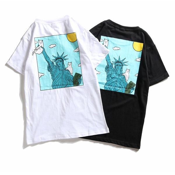 

2020 new ripndip designer t shirts hip hop cat in pocket logo mens designer t shirts fashion brand mens womens short sleeve s-xl wlss, White;black