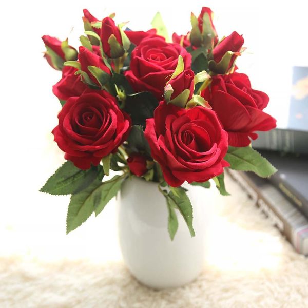 

vivid rose artificial flowers desksilk flower simulation fake plant wedding houseware home decor