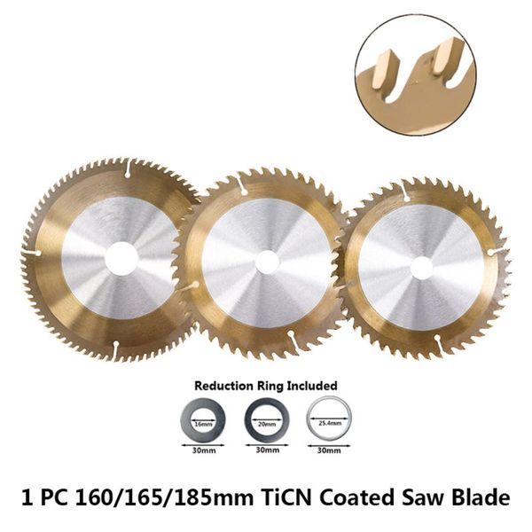 

160/165/185mm wood ticn coated circular saw blade 24/40/48/80t cutting disc 95aa