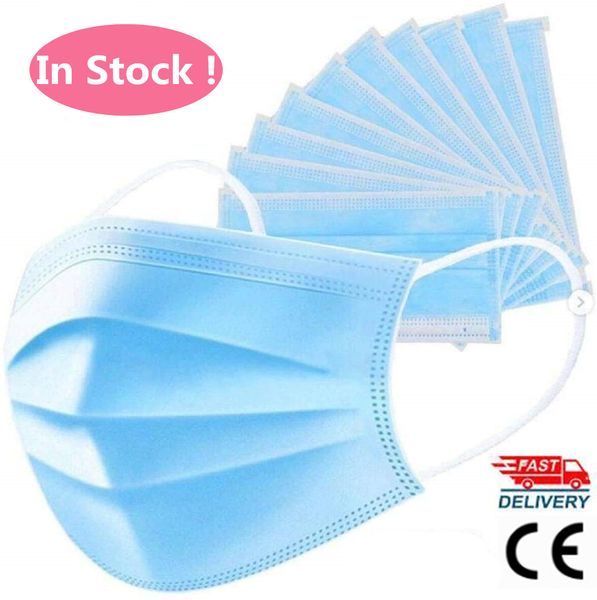 

in stock certificate disposable face mask anti dust personal protective mask made of environmental friendly material 3ply ear loop
