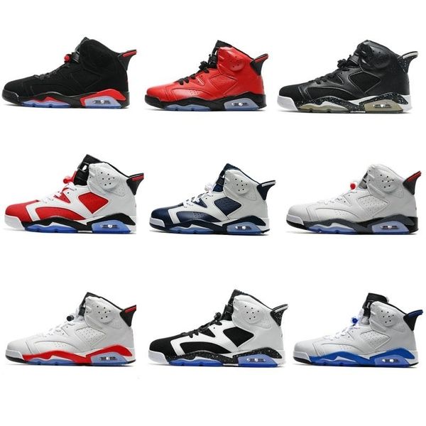 

6 men women basketball shoes black cat hare carmine white infrared angry bull sport blue oreo olympic maroon chrome sports sneaker