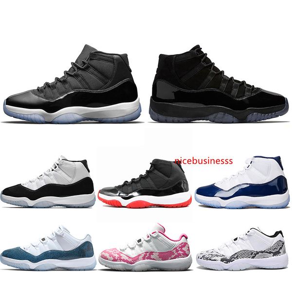 

11 navy pink snakeskin 11s concord 45 men basketball shoes bred space jam cap and gown mens trainer sports sneakers wholesale