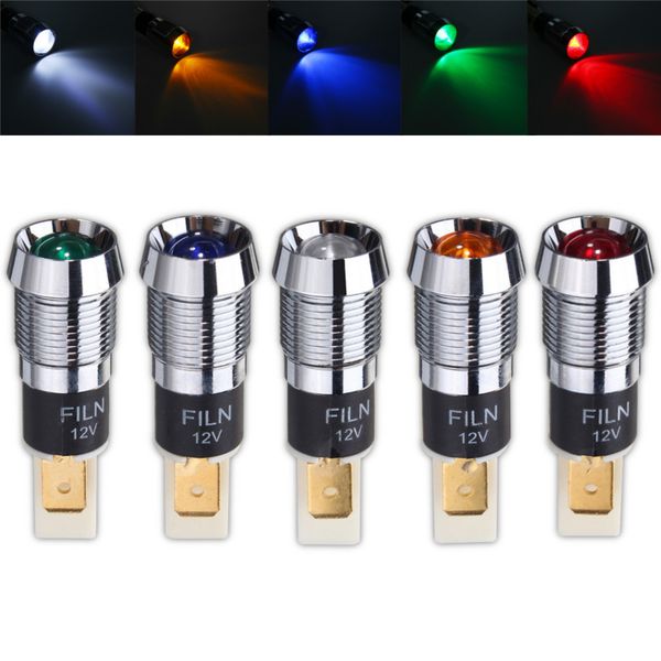 

12v14mm red yellow blue green white car yacht boat truck led indicator signal light for pilot dashboard panel light warning lamp