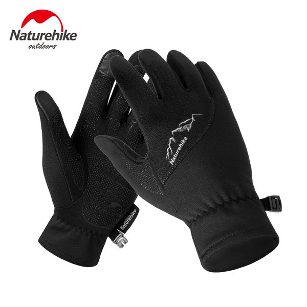 

naturehike winter outdoor sports gloves touch screen gloves smartphone texting glove windproof warm for driving cycling running, Black