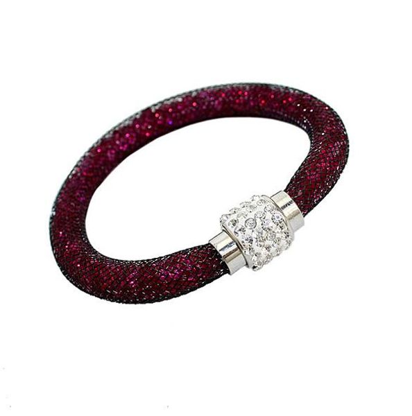 

сетка трубка кристалл однослойная магнитная кнопка браслет браслет смешивание и матч, Black