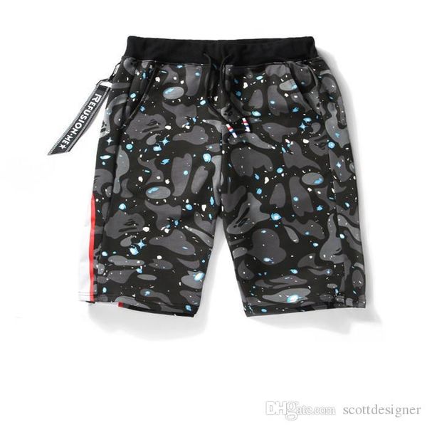 

mens summer shark printed shorts teenager camouflage sports short pants fashion loose clothing black casual apparel, White;black