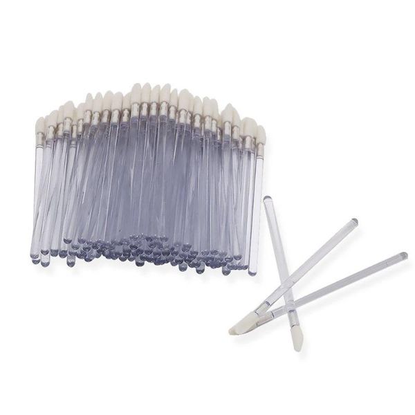 

50/100pcs disposable clear lip brushes portable lipsticks lip gloss wands applicators cosmetic brush fashion make up tools