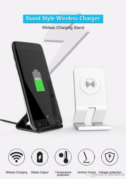 

qi standard wireless charger for iphone 8 iphone x samsung s8 s7 note 8 stand style 5v 1a output wireless charger