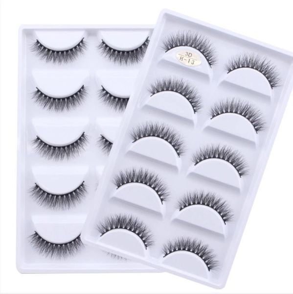 

5 pairs multipack 3d soft mink hair false eyelashes handmade wispy fluffy long lashes makeup tools faux h series