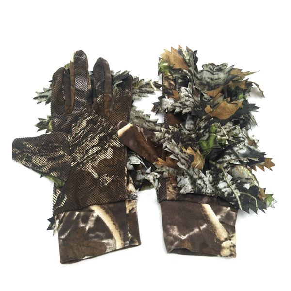 

outdoor hunting 3d maple leaves bionic camouflage gloves full finger skid proof fishing gloves golf training aids