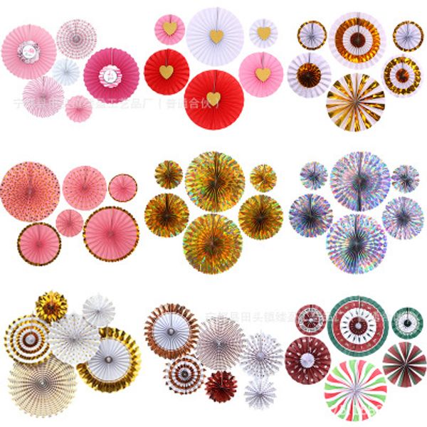 

европейский и американский свадебный фон украшение бронзируя набор бумаги вентилятор цветок вспышка золото мигающий серебро ручной работы цв