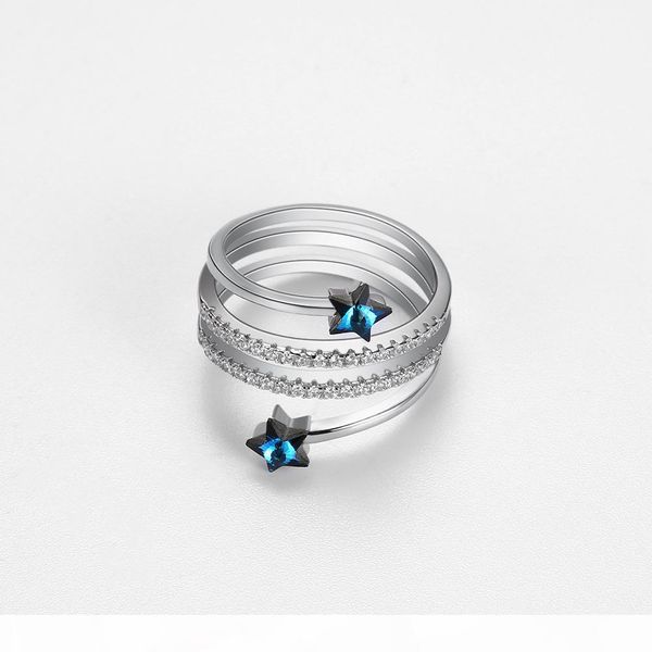 

fashion-retro european sterling silver 925 color swarovski crystal ring