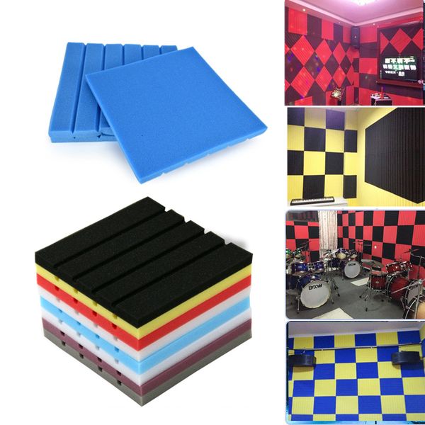 2019 12pack Groove 2cm Acoustic Foam Ceiling Soundproofing Board Studio Equipment Sound Absorption Treatment Sponges Sound Isolation Panels From