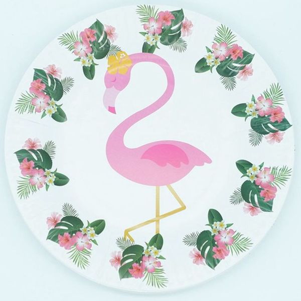 

paper plates straws napkins paper serviettes dishes cups tableware flamingo tropical hawaiian party wedding birthday decor kids