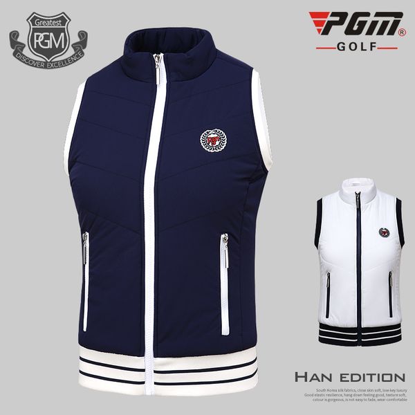 

pgm golf clothes coat child sleeveless jacket autumn/winter girls ball suit windbreaker plus velvet vest sport zipper jacket, Red;blue