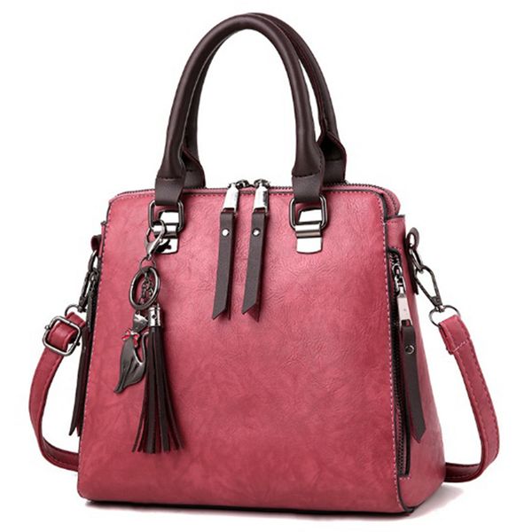 

women handbag pu leather women messenger shoulder bags tassel double zipper crossbody bag for bolsa feminina