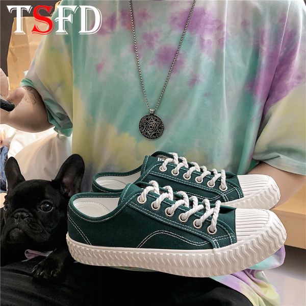 

summer men's shoes low men's sneakers 2020 ultralight man's shoe round toe walking shoe lace up canvas footwear s5, Black