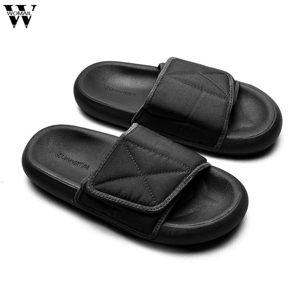 

men shoes casual slippers summer couple's fashion non-slip slippers thick bottom funny male home indoor outdoor, Black