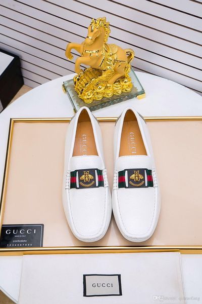 

4colour luxury new brand new designer classic handmade loafers office shoes patent shoes office loafers shoes brown white, Black