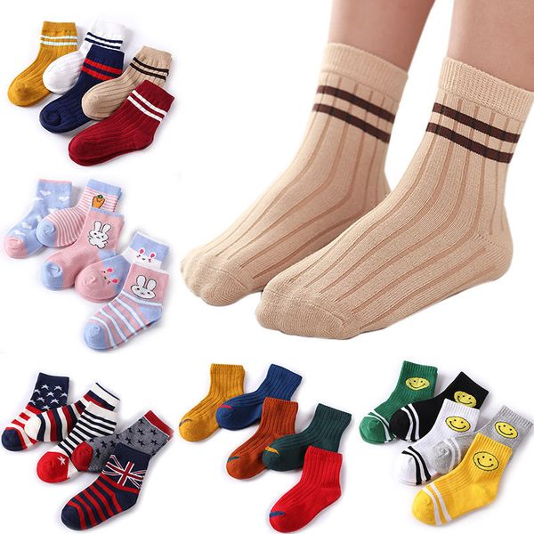 

5 пар / серия продажа хлопка трикотажные детские носки шаржа младенца носки мальчики девочки носки горячая для детей, Pink;yellow