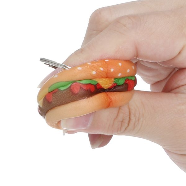 

relax toys squishy squishies kawaii cartoon hamburger slow rising cream scented keychain stress relief toys amusing fun new