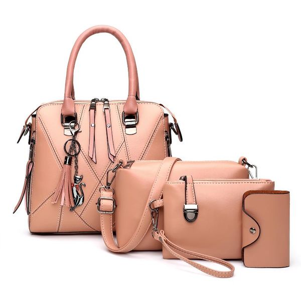 

pu leather small pu leather handbags women bags fashion 4 pieces set shoulder bag casual female messenger bags