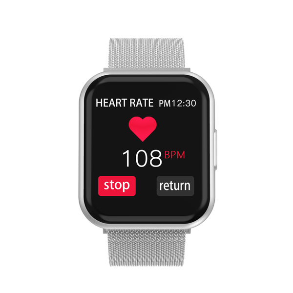 

t88 smart watch full screen touch women men smartwatch waterproof sports tracker heart rate blood pressure measurement watch, Slivery;brown