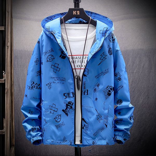 

spring and summer 2020 non-mainstream pattern jacket, light men's jacket, fashion hooded men's casual jacket, Black;brown