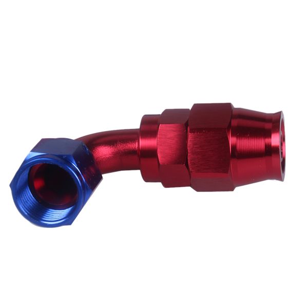 

red/blue anodized aluminum -8an 90 degree hose end