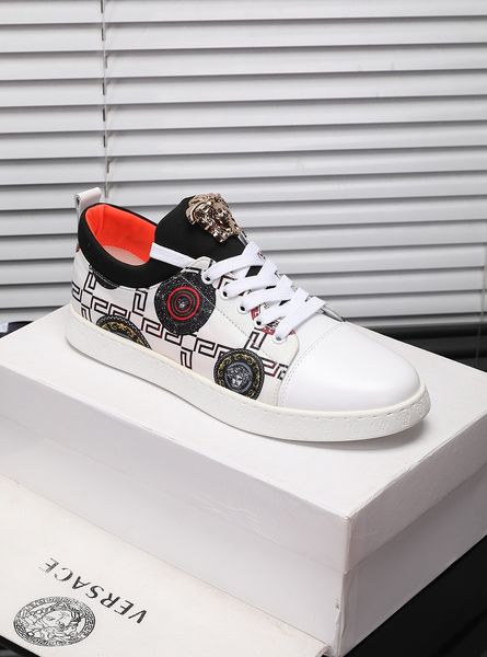 

new style high-end luxury men's casual sports basketball shoes fashion design brand platform classic retro medusa pattern size: 38-44 c, Black