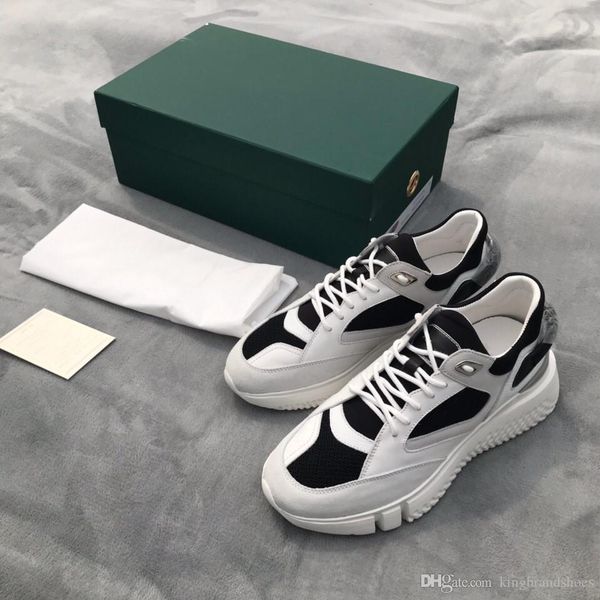 

couple shoes spring summer 2019 fashion black white combination color cowskin breathable thick bottom casual sneakers