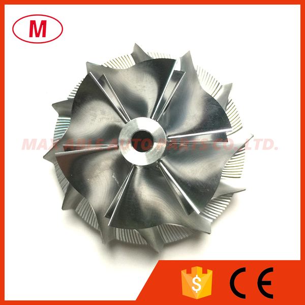

gt1246 34.10/46.00mm 6+6 blades forward high performance turbo billet compressor wheel/aluminum 2618/milling compressor wheel for alfa