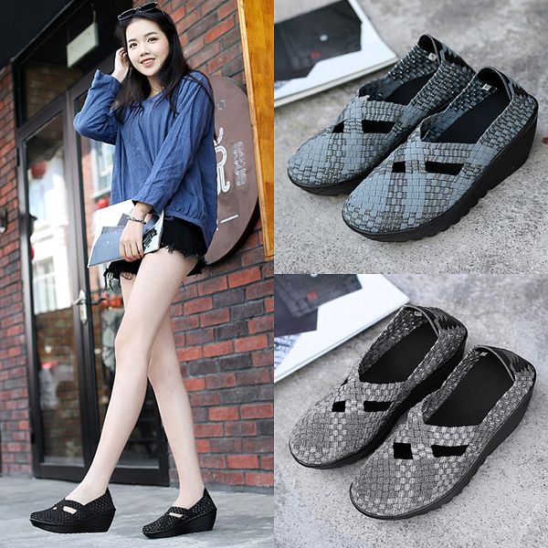 

women casual shoes breathable height increasing walking shoes size 35-41