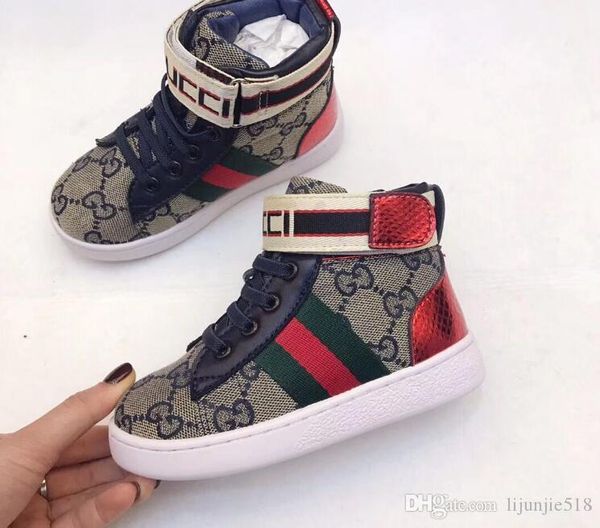 

new children's shoes fashion alphabet embroidery coloured chao brand high-up leisure shoes in 2019, Black