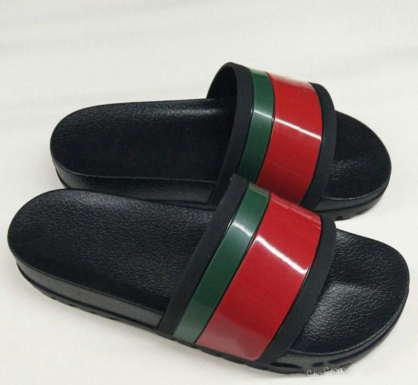 

designer rubber sandals new floral brocade mens fashion slippers red white gear bottoms flip flops womens slides casual flats slipper, Black