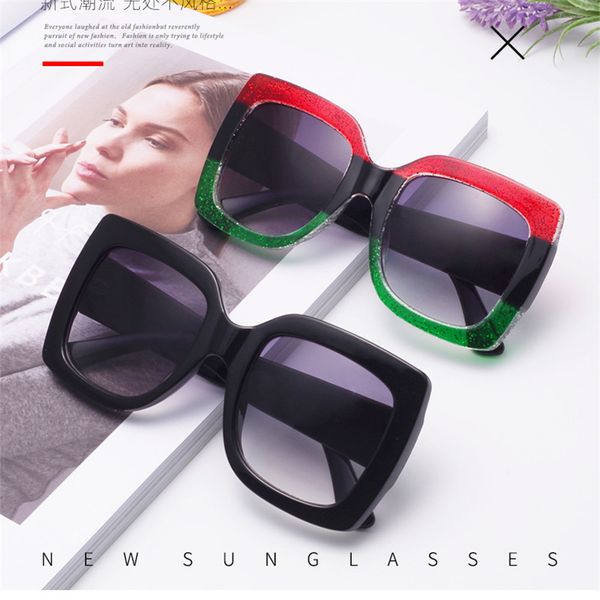 

2019 new big box fashion ladies sunglasses classic luxury brand design men's driving glasses square color uv400 goggles, Blue