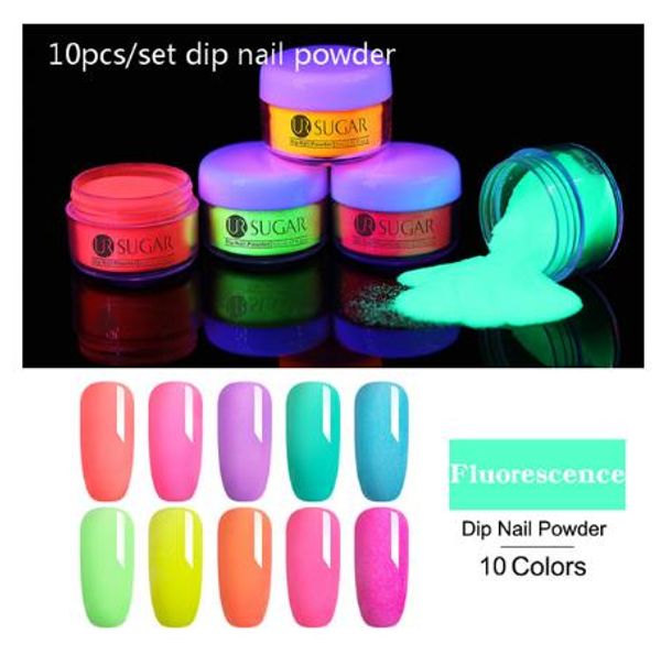 

Погружение ногтей Блеск наборы Люминесцентная Dip ногтей Natural Fast Dry Неон Градиент Ф