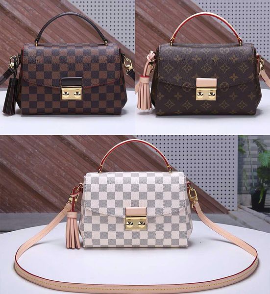 

3a quality croisette shoulder handbags n41581 crossbody bag messenger bag change purse tassel bags commuter bags wallet fringed bag1 withbox, Black