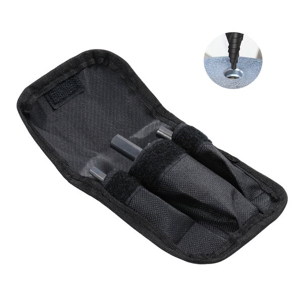 

3 pieces of 4-32mm pagoda-shaped spiral groove high-speed steel step drill bit universal triangle shank metal hole opener tool