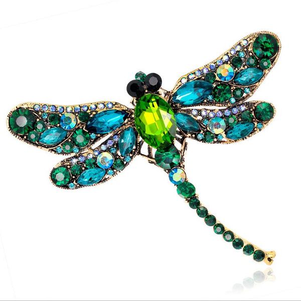 

multicolor new european and american retro fashion brooch brooch big dragonfly scarf buckle animal brooch sale, Gray